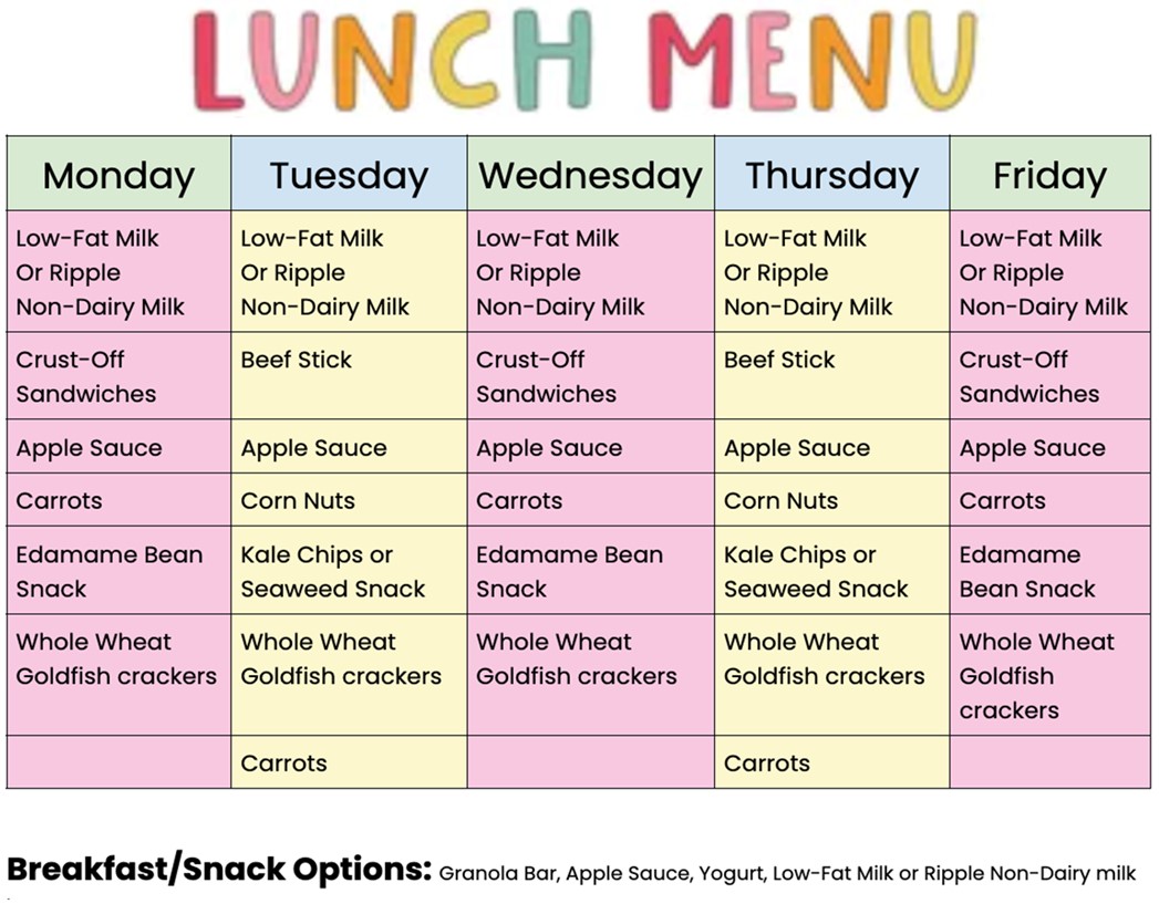 Lunch Menu – Ballard Elementary School